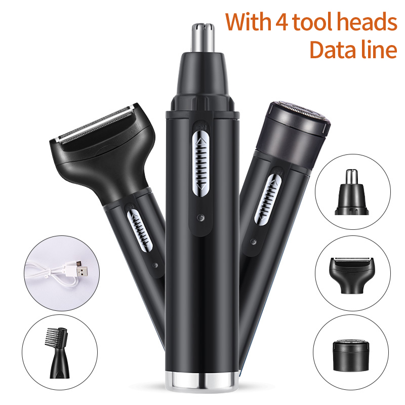 Nose Hair Trimmer - เครื่องตัดขนจมูกหูไฟฟ้าสำหรับผู้ชายไม่เจ็บปวดแบบชาร์จได้คิ้วเครา 4 ใน 1 เครื่องตัดผมเครื่องโกนหนวด