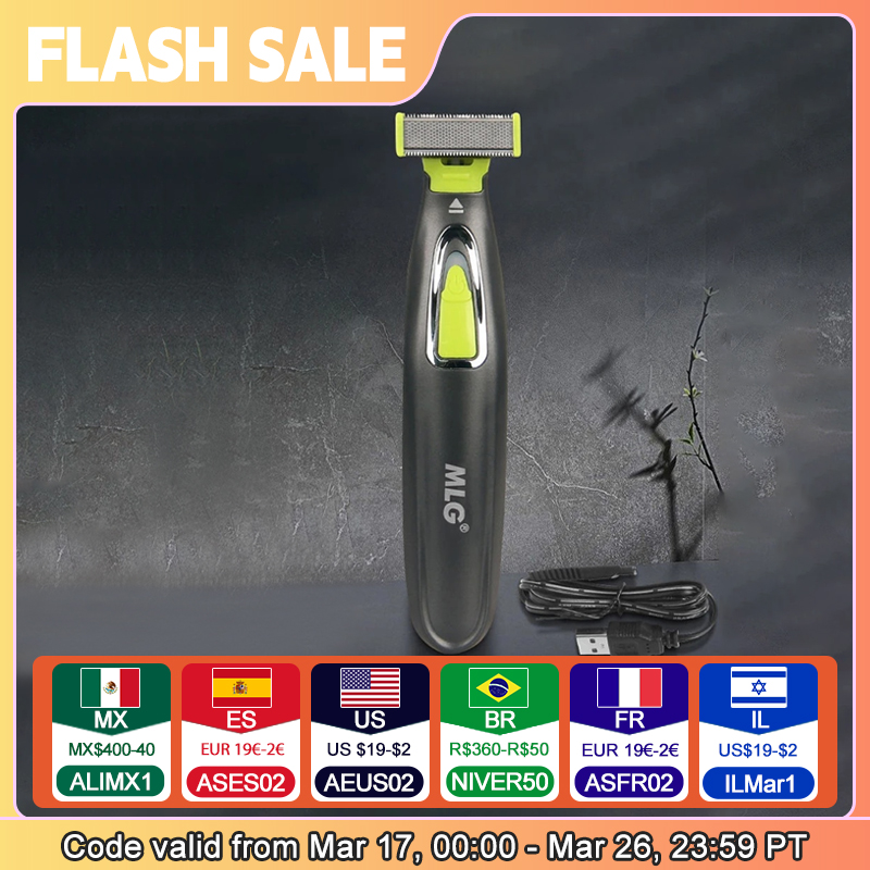Men'S Grooming Razor - เครื่องโกนหนวดไฟฟ้า MLG สำหรับผู้ชายและผู้หญิงเครื่องโกนหนวดแบบพกพาเครื่องเล็มขนทั่วร่างกายใบมีดโกนรูปตัวทียูเอสบีสำหรับเครารักแร้สำหรับล้างทำความสะอาดได้