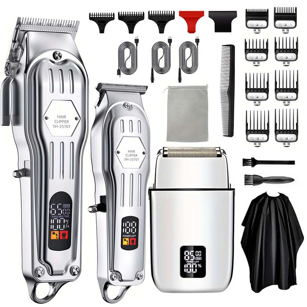 Men'S Grooming Set - ชุดเครื่องตัดผมและเครื่องเล็มขนสำหรับมืออาชีพสำหรับผู้ชาย – เครื่องโกนหนวดไฟฟ้า 3-in-1 /2-in-1/1 ชิ้น,