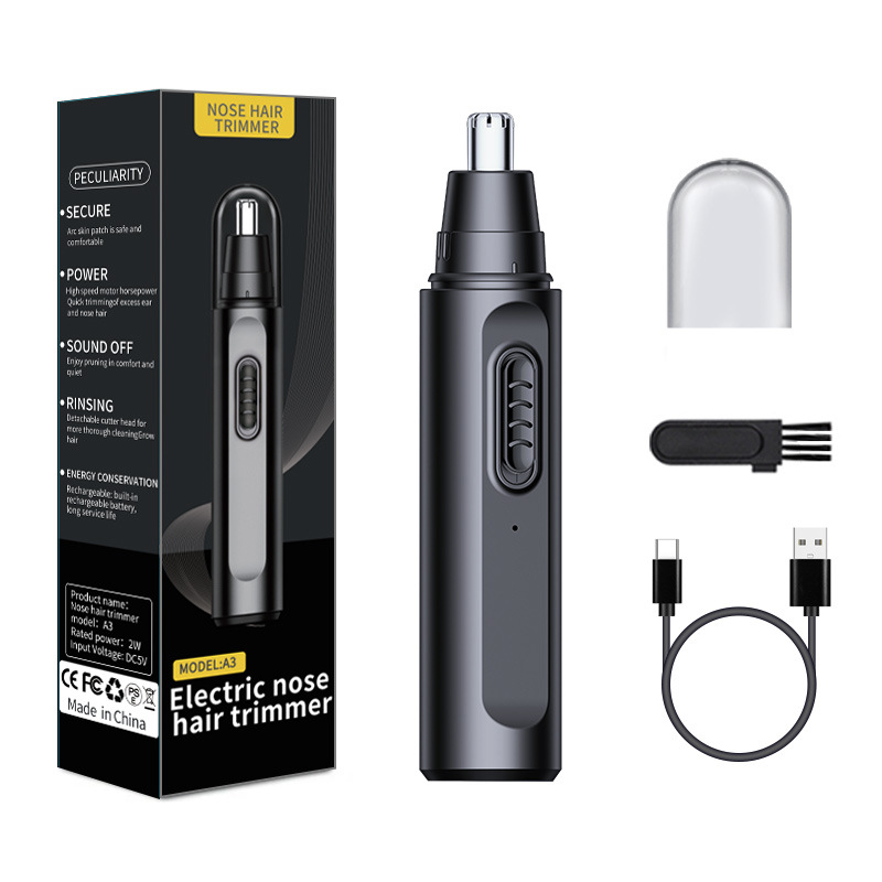 Nose Hair Trimmer - ที่กันจอนขนจมูกสําหรับผู้ชาย ที่กันจอนจมูกไฟฟ้า เครื่องโกนหนวดจมูกแบบชาร์จไฟได้ กําจัดขนจมูกโลหะ