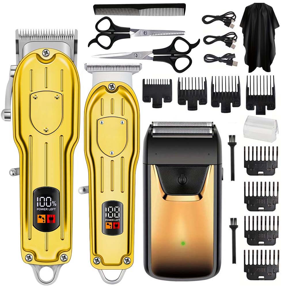 Men'S Grooming Set - ชุดเครื่องตัดผมมืออาชีพพร้อมหน้าจอ LCD, เครื่องตัดแต่งหนวดไร้สายและเครื่องโกนหนวดแบบฟอยล์สำหรับผู้ชาย, ชุดอุปกรณ์ดูแลตัวเองแบบชาร์จ USB พร้อมหัวตัดหลายขนาดและอุปกรณ์เสริม