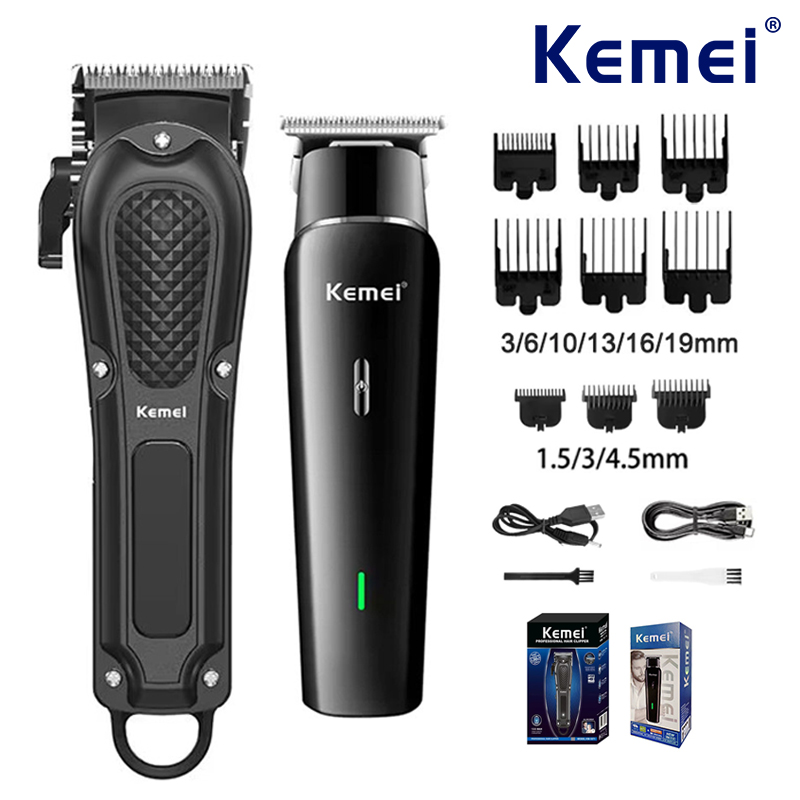 Men'S Grooming Set - ชุดเครื่องตัดผมไฟฟ้า Kemei แบบชาร์จไฟได้ผ่าน USB เครื่องเล็มหนวดเคราสำหรับผู้ชาย เครื่องตัดผมไฟฟ้าทรงพลัง
