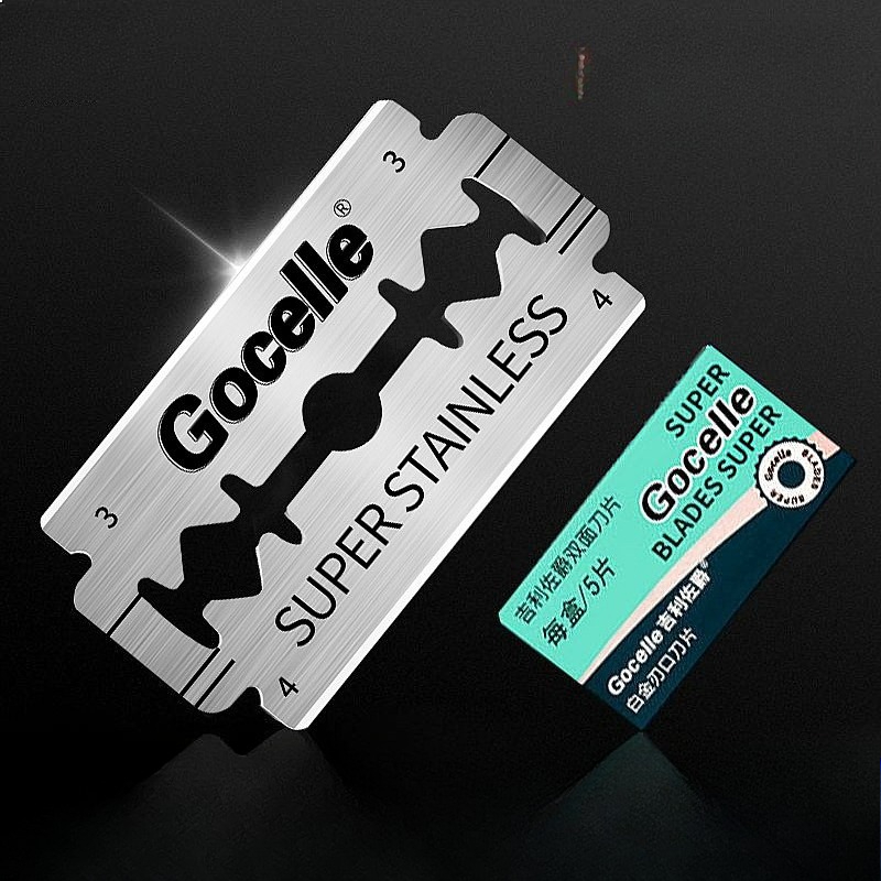 Men'S Grooming Eyebrow Trimming - ใบมีดโกนสองคมสไตล์วินเทจทำจากสแตนเลสสำหรับผู้ชาย ใช้โกนหนวด ตัดแต่งทรงผม ตกแต่งคิ้ว ดูแลผิวหน้า พร้อมใบมีดสำรอง