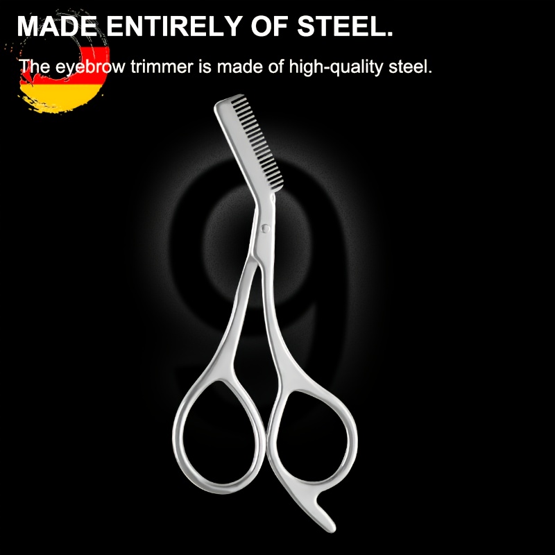 Men'S Grooming Eyebrow Trimming - กรรไกรตัดแต่งคิ้วสแตนเลสพร้อมหวี เครื่องมือดูแลขนบนใบหน้าสำหรับผู้ชายและผู้หญิง เครื่องมือดูแลผิวหน้าที่สมบูรณ์แบบ