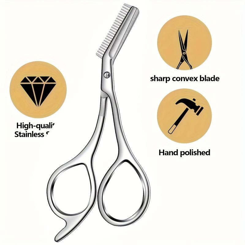 กรรไกรตัดคิ้วสแตนเลสพร้อมหวีสำ - Men'S Grooming Eyebrow Trimming บทวิจารณ์และราคา
